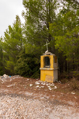 Small Orthodox chapel in Penteli, a mountain to the north of Athens, Greece.