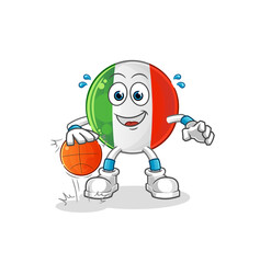 italy flag dribble basketball character. cartoon mascot vector