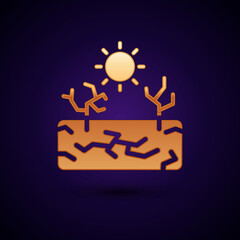 Gold Drought icon isolated on black background. Vector