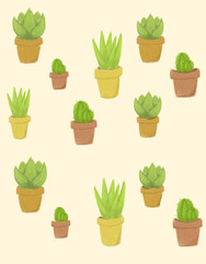 Fototapeta premium set of plants in pots