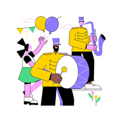 Parade abstract concept vector illustration. National holiday parade, massive celebration, procession of people, peaceful march, human crowd, mass event, festival tradition abstract metaphor.