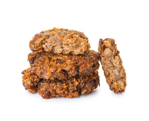 Tasty lentil cutlets isolated on white