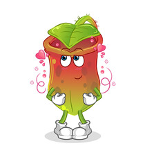 Nepenthes shy vector. cartoon character