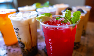 strawberry kokee with mint