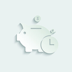 Money bank icon. Piggy bank - saving money icon