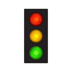 Road traffic light for traffic control design flat style vector illustration, isolated on white.