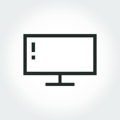 Minimalist icon of a computer monitor or LED TV with screen brightness detail