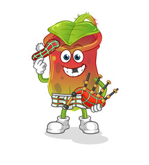 Obraz premium Nepenthes scottish with bagpipes vector. cartoon character