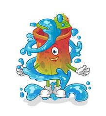 Nepenthes fresh with water mascot. cartoon vector