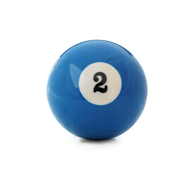 Billiard ball on white background