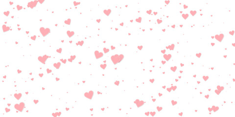 Pink heart love confettis. Valentine's day falling