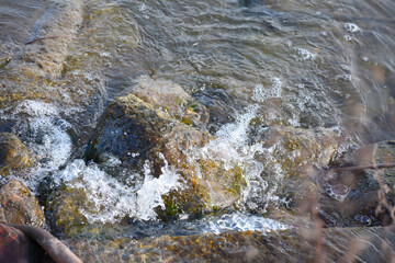 Rushing water in a stream