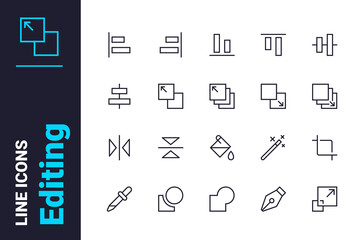 Instruments for editing icons set
