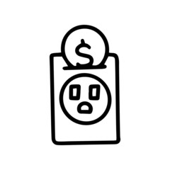saving electricity line vector doodle simple icon