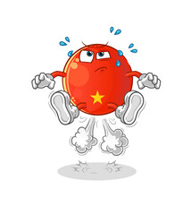vietnamese flag fart jumping illustration. character vector