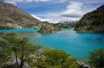 Fototapeta na wymiar Lago Belgrano lake at Perito Moreno national park, patagonia, Argentina