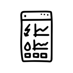 utility bill payment app line vector doodle simple icon