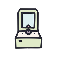 video gaming machine color vector doodle simple icon