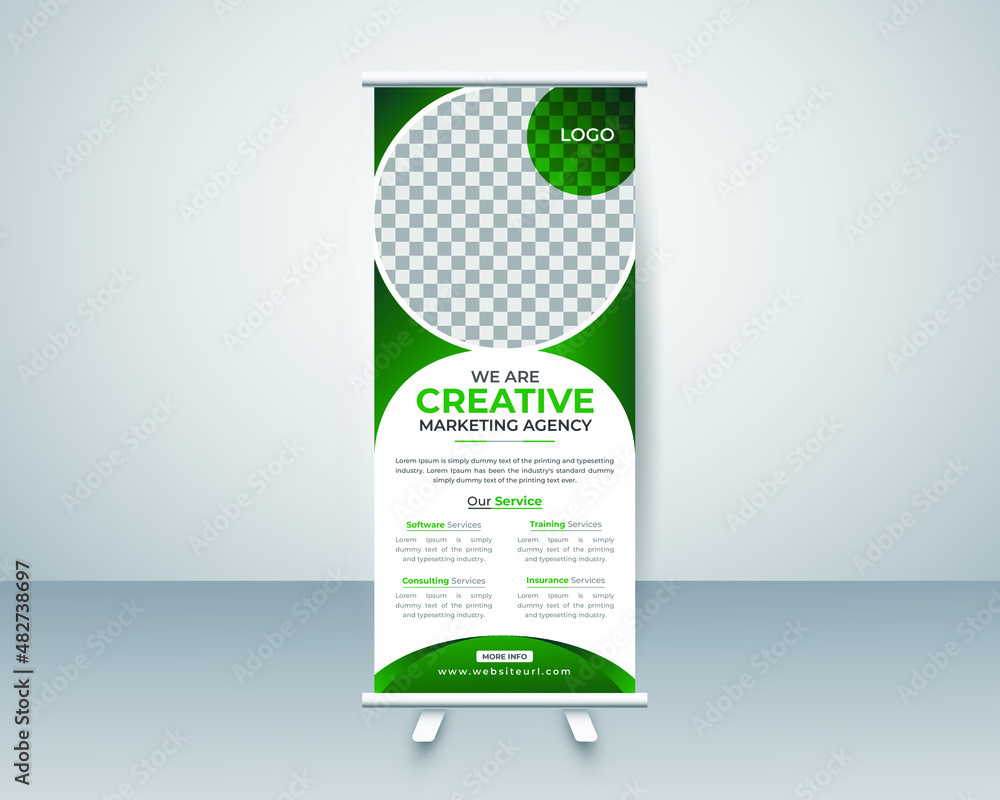 Wall mural modern roll up display standee banner design layout template