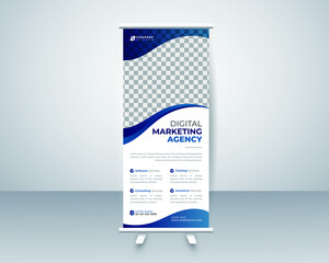 Modern Roll up display standee banner design layout template