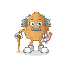 Obraz premium almond white haired old man. character vector