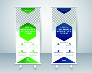 Modern Roll up display standee banner design layout template