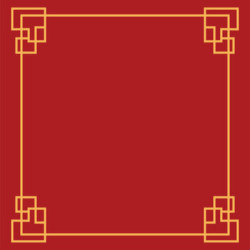 Chinese frame border. Asian vintage border decoration element. red chinese border