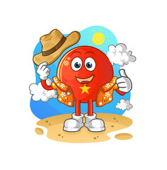 vietnamese flag go on vacation. cartoon mascot vector