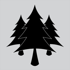 Obraz premium Tree sign icon in flat style. Vector illustration of forest branch on a gray isolated background. Hardwood business concept. 
