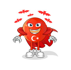 turkish flag Dracula illustration. character vector