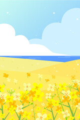 Fototapeta na wymiar A collection of exciting spring scenery illustrations. 