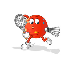 vietnamese flag playing badminton illustration. character vector