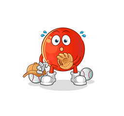 vietnamese flag baseball Catcher cartoon. cartoon mascot vector