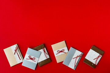 バックボードに並べた色々なポチ袋