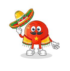 vietnamese flag Mexican culture and flag. cartoon mascot vector