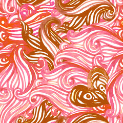 Seamless watercolor paisley pattern