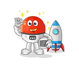 turkish flag astronaut waving character. cartoon mascot vector