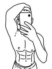 black and white of man cartoon for coloring