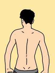 Fototapeta premium cute man cartoon on yellow background