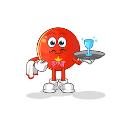 vietnamese flag waiter cartoon. cartoon mascot vector
