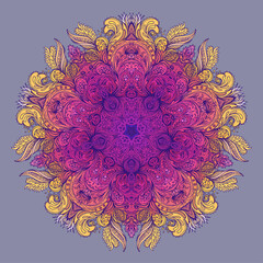 Mandala. Beautiful vintage round pattern in vector.