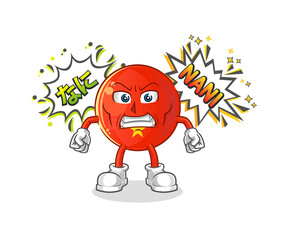 vietnamese flag anime angry vector. cartoon character