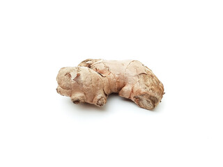 Organic dried ginger without chemicals The taste is spicy inside.  isolated on a white background isolated on a white background.