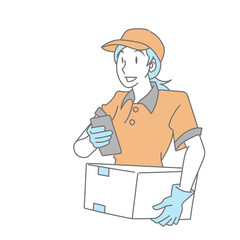 荷物を届ける配達員