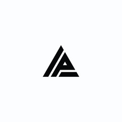 Letter AP,PA triangle logo design vector