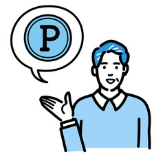 ポイントの説明をしている中年男性
