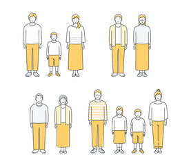 家族のイラストセット