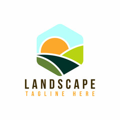 Landscape logo design illustration vector
