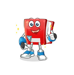 book robot character. cartoon mascot vector