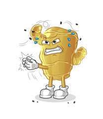 Ginger swat fly character. cartoon mascot vector